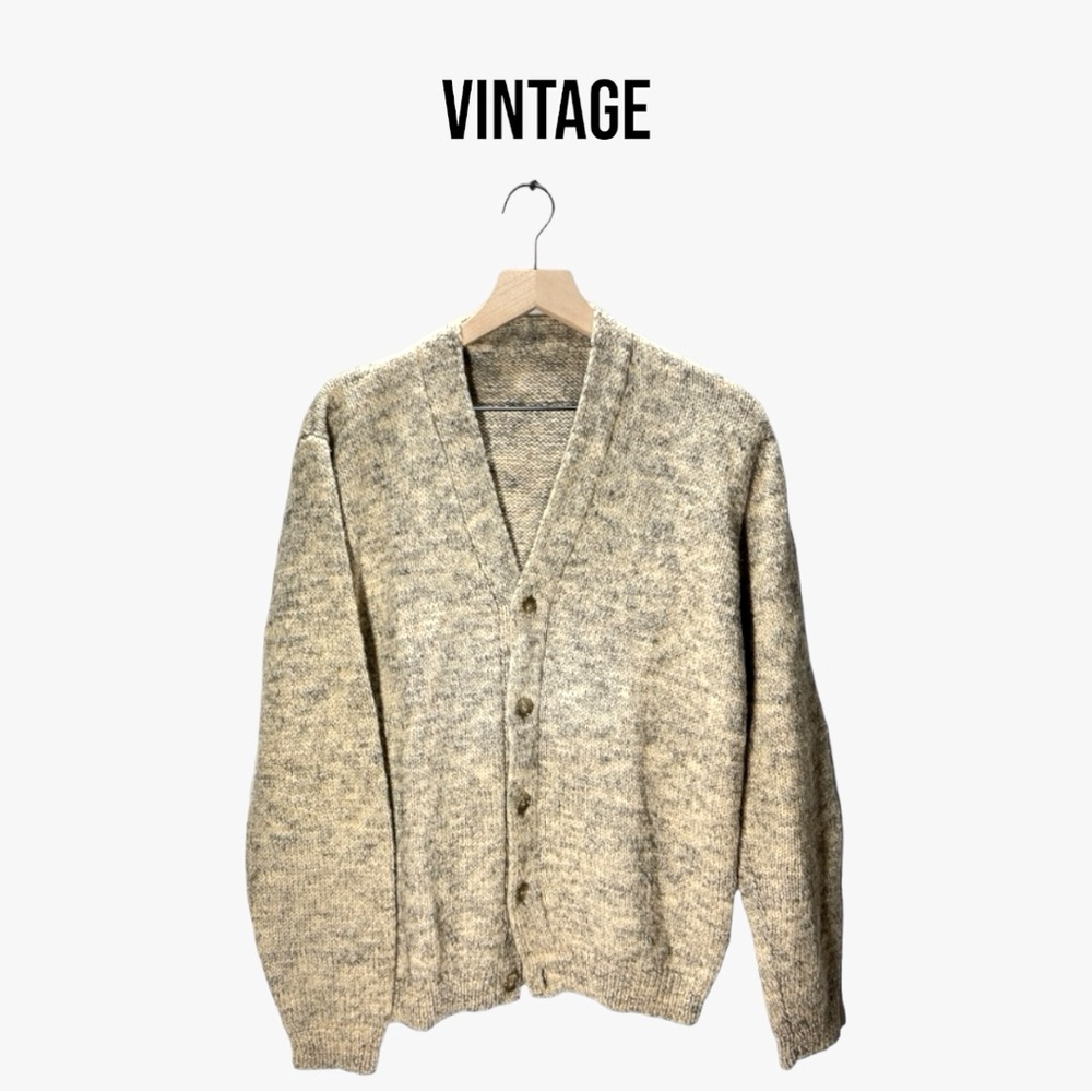 Vintage 50s MCM Wool Cardigan Mens Size Medium Rockabilly Campus sweater